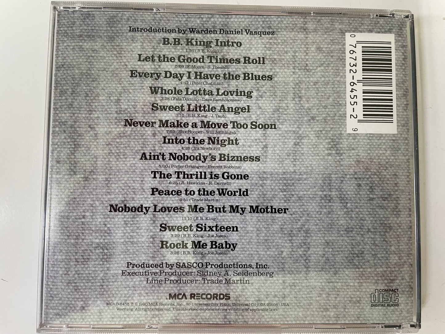 BB KING- "LIVE AT SAN QUENTIN"-$7.99 + SHIPPING $5.00