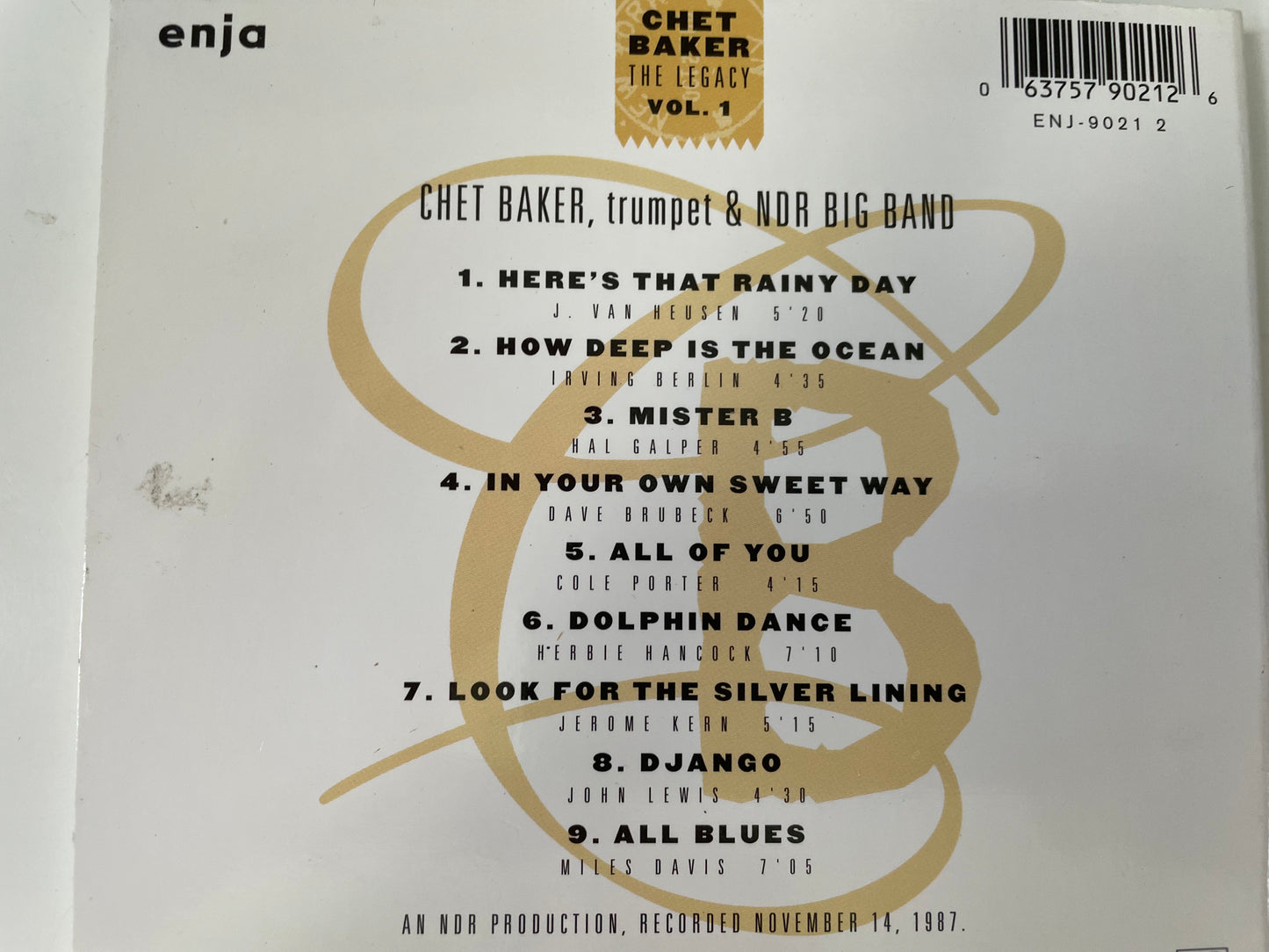 CHET BAKER "THE LEGACY" -$11.99 + SHIPPING $5.00