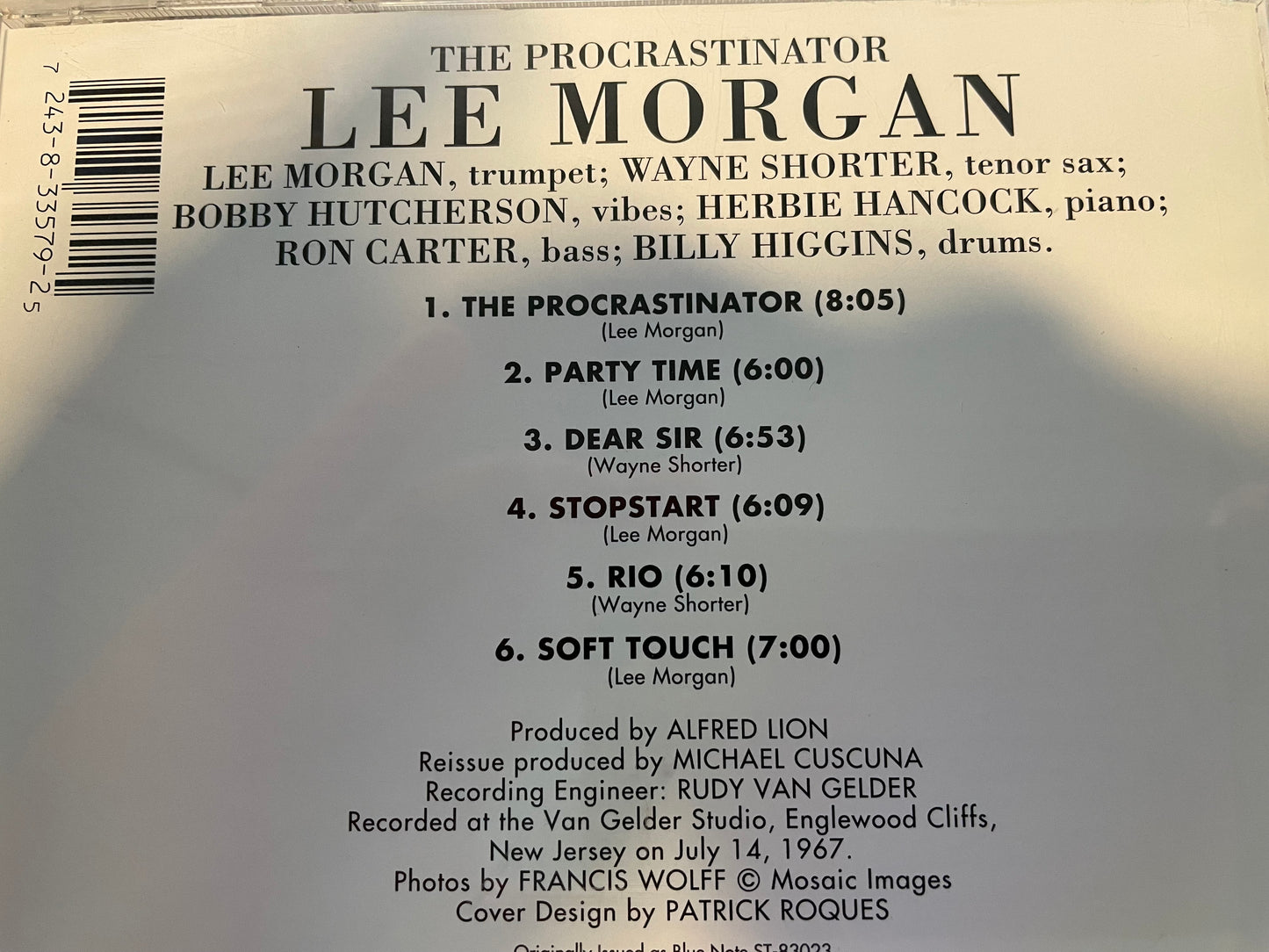 LEE MORGAN "THE PROCRASTINATOR"-$5.99+SHIPPING $5.00