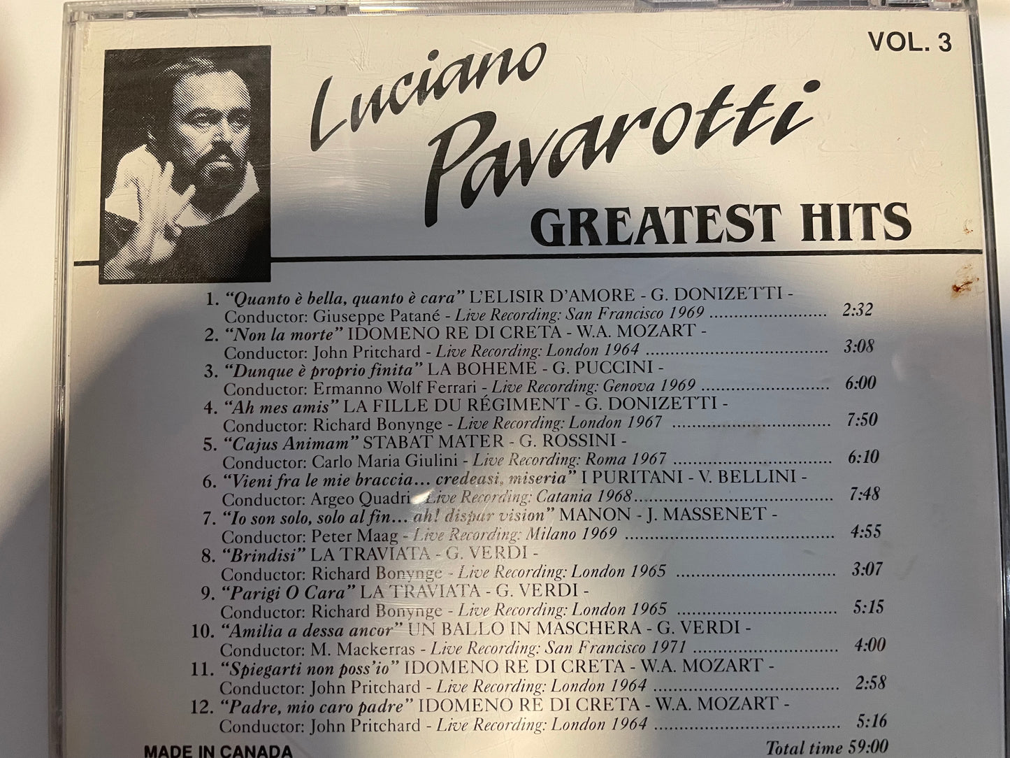LUCIANO PAVAROTTIGREATEST HITS VOL.3-$14.99