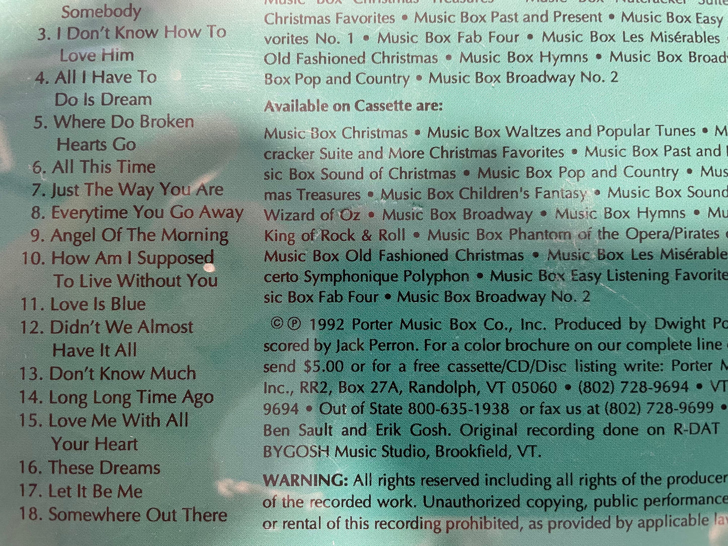 "MUSIC BOX LOVE SONGS"-$2.99 +SHIPPING $5.00