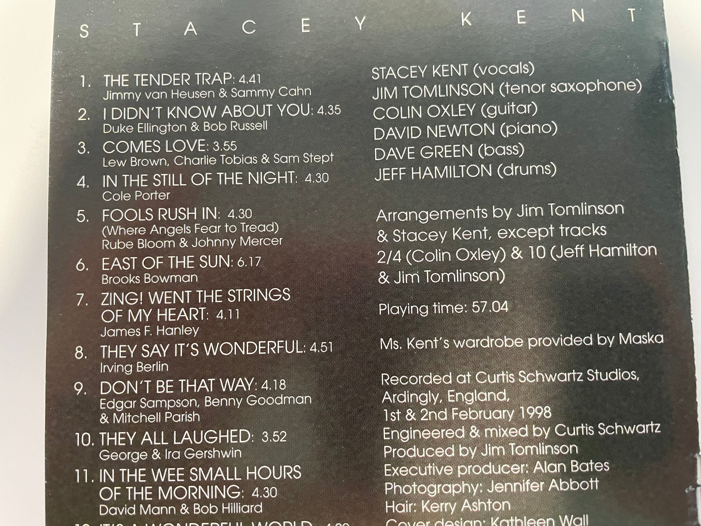 STACEY KENT "THE TENDER TRAP"-$3.99 +SHIPPING $5.00