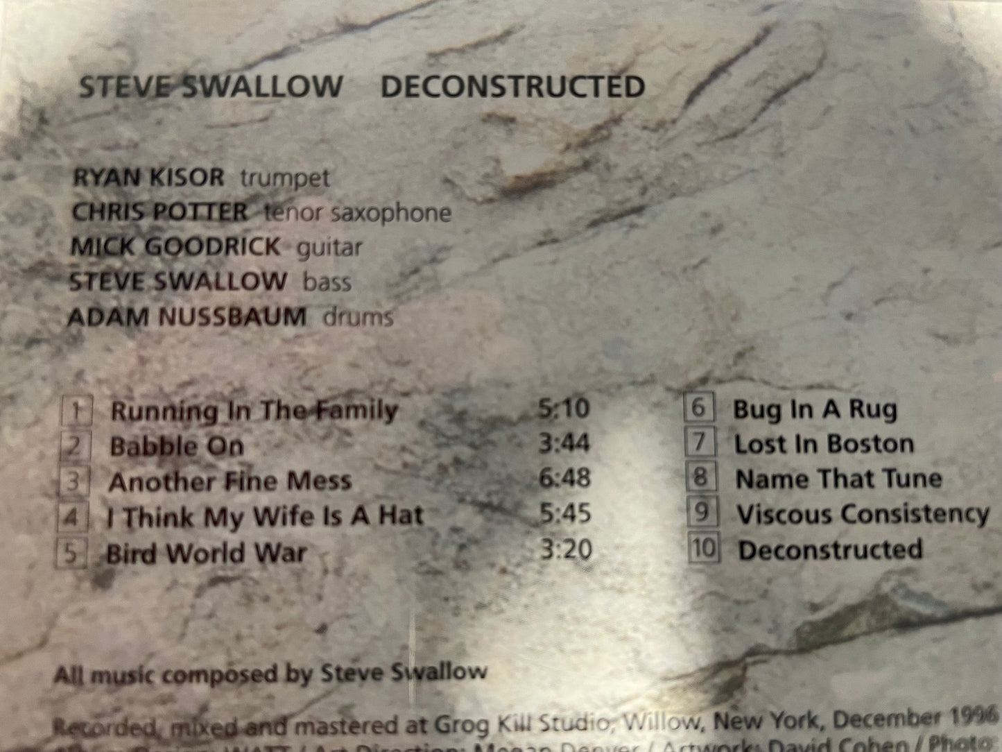 : STEVE SWALLOW "DECONSTRUCTED"-$5.99 +SHIPPING $5.00