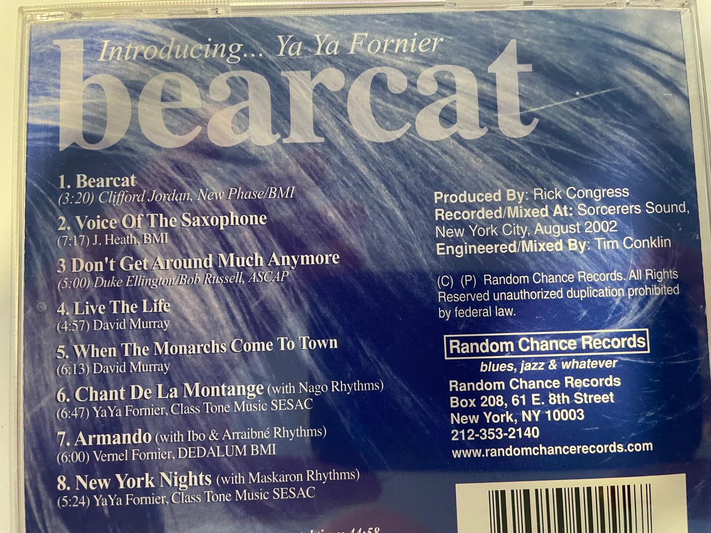 INTRODUCING -YA YA FORNIER "BEARCAT"-$4.99 +SHIPPING $5.00