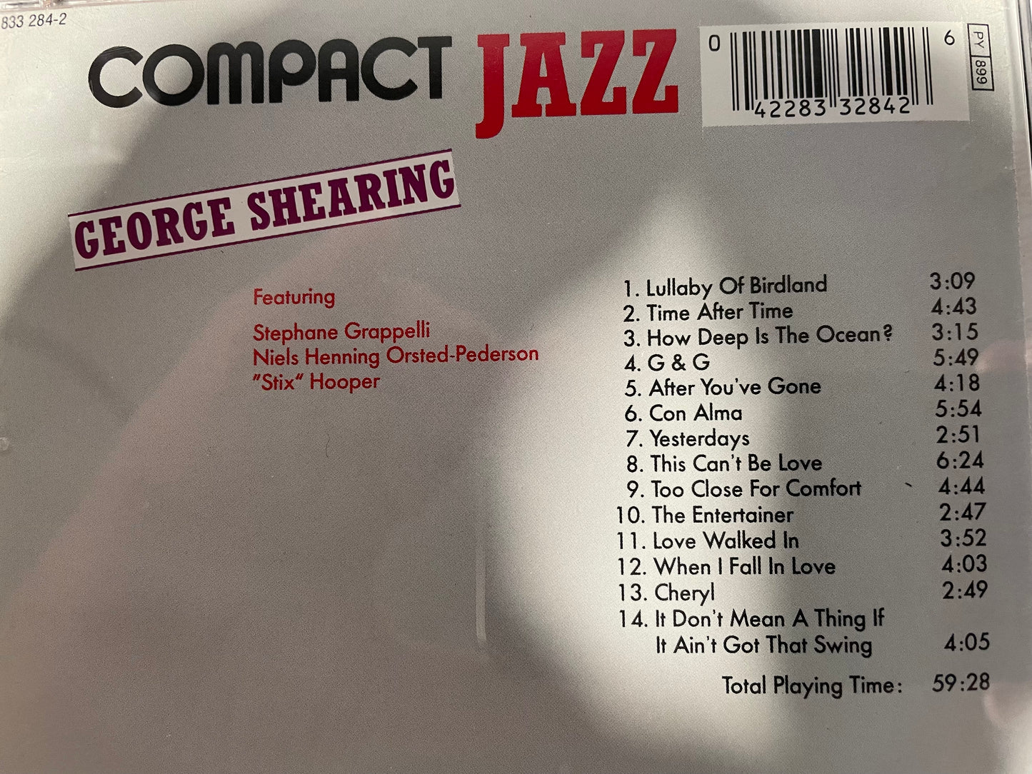 GEORGE SHEARING "COMPACT JAZZ"-$4.99 +SHIPPING $5.OO