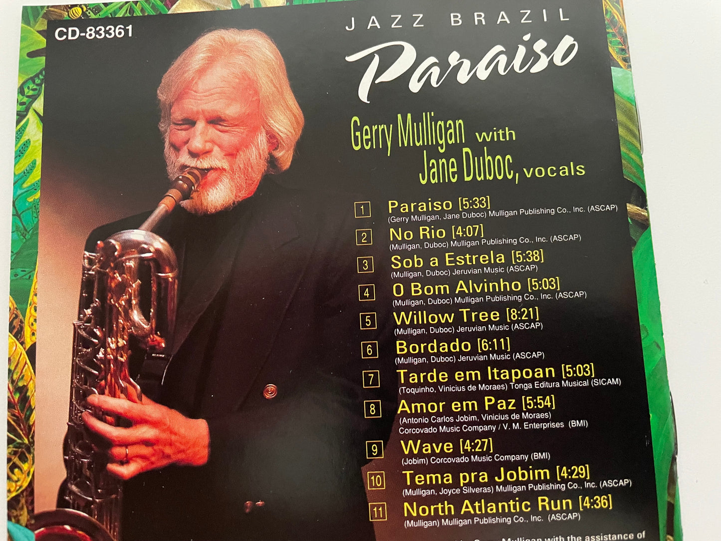 GERRY MULIGAN "PARAISO" $54.99 +SHIPPING $5.00