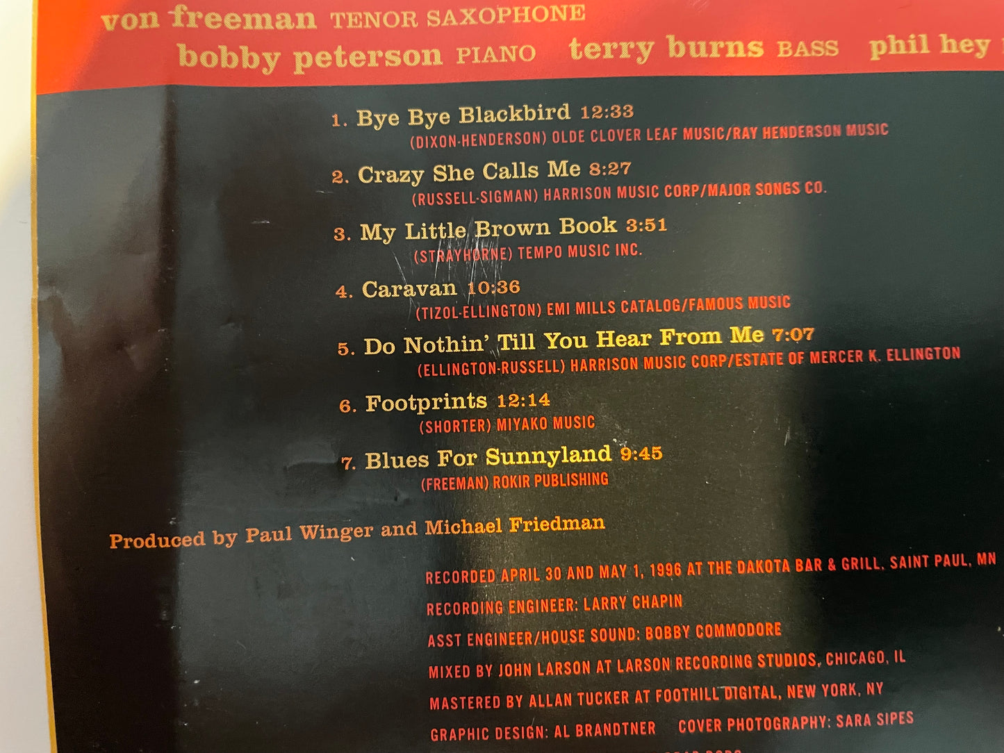 VON FREEMAN "LIVE AT THE DAKOTA" $3.99 +SHIPPING $5.00