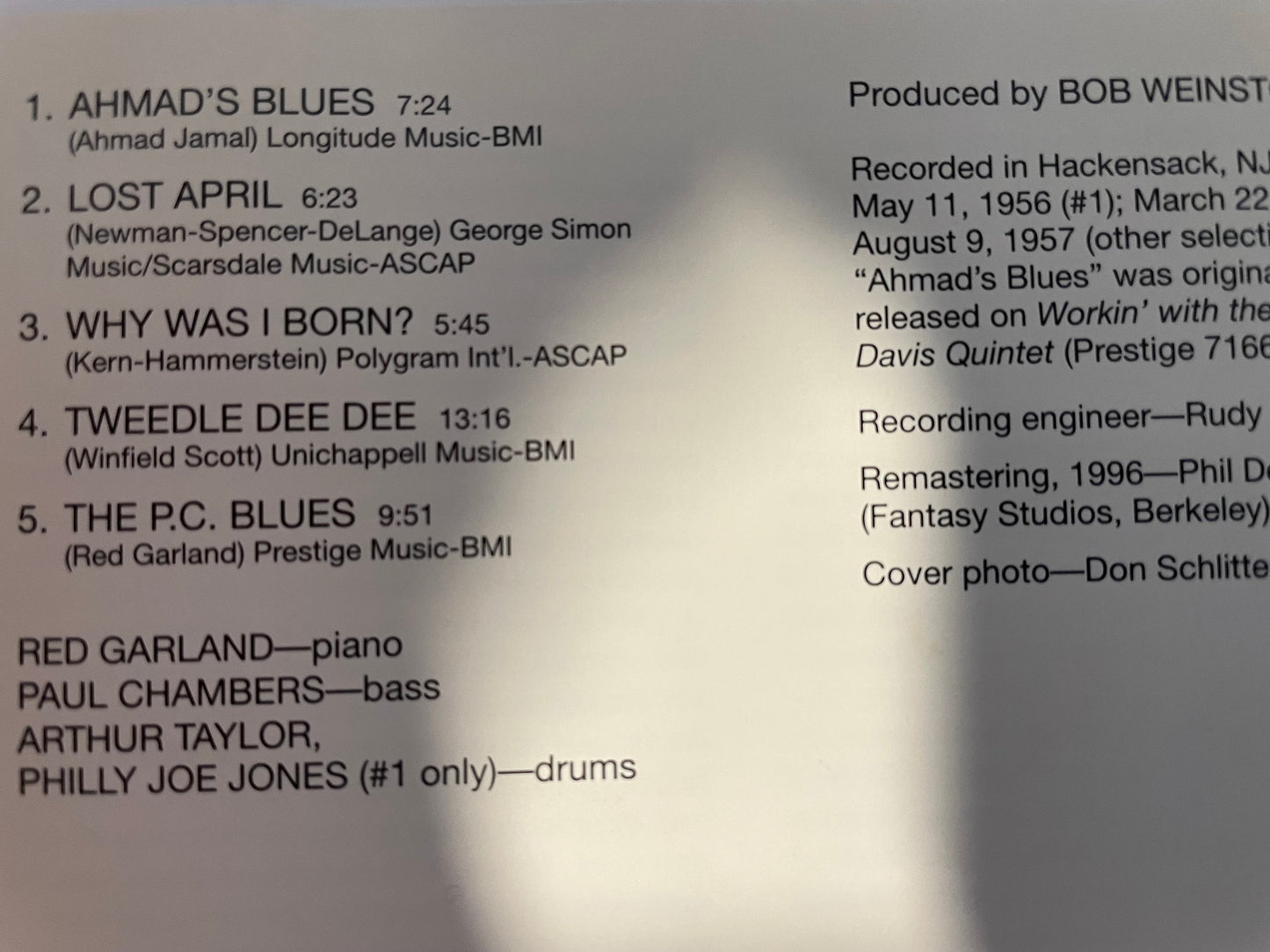 RED GARLAND "THE P.C. BLUES"-$6.99 +SHIPPING $5.00