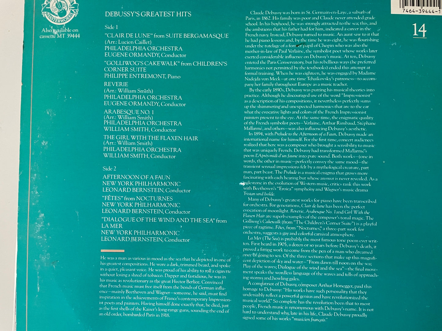 "DEBUSSY -GREATEST HITS"-$6.99 +SHIPPING $5.00