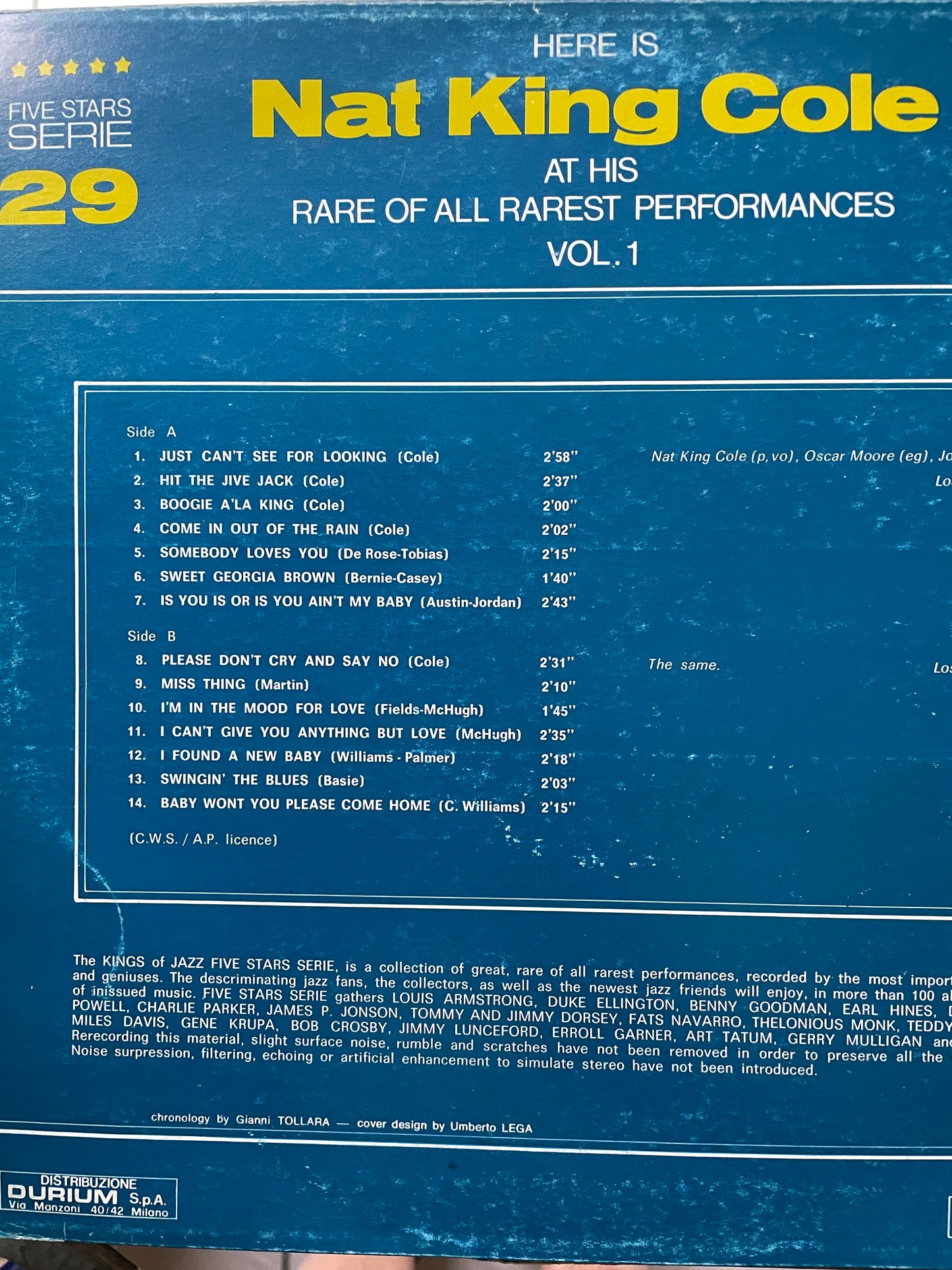 "HERE IS NAT KING COLE" VOL.1-$89.99 +SHIPPING $5.00