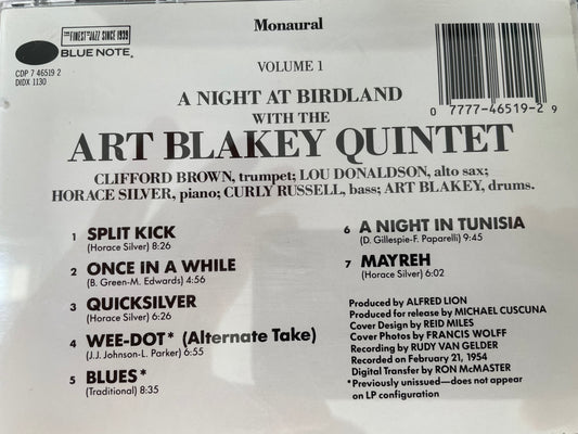 "A NIGHT AT BIRDLAND/WITH THE ART BLAKEY QUINTET"