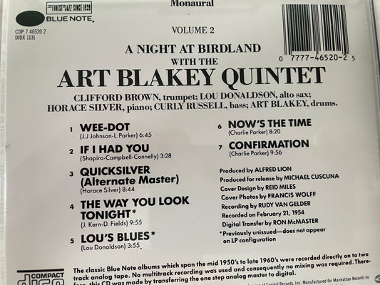 "A NIGHT AT BIRDLAND WITH THE ART BLAKEY QUINTET"