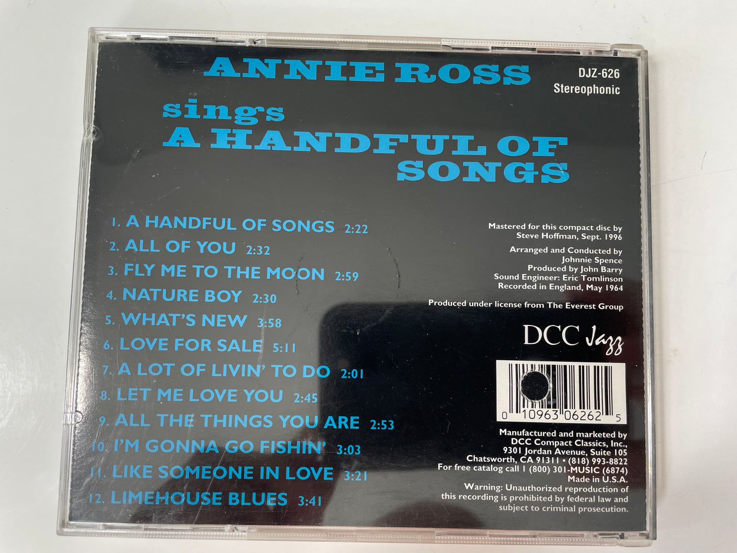 ANNIE ROSS "A HANDFUL OF SONGS" $7.99