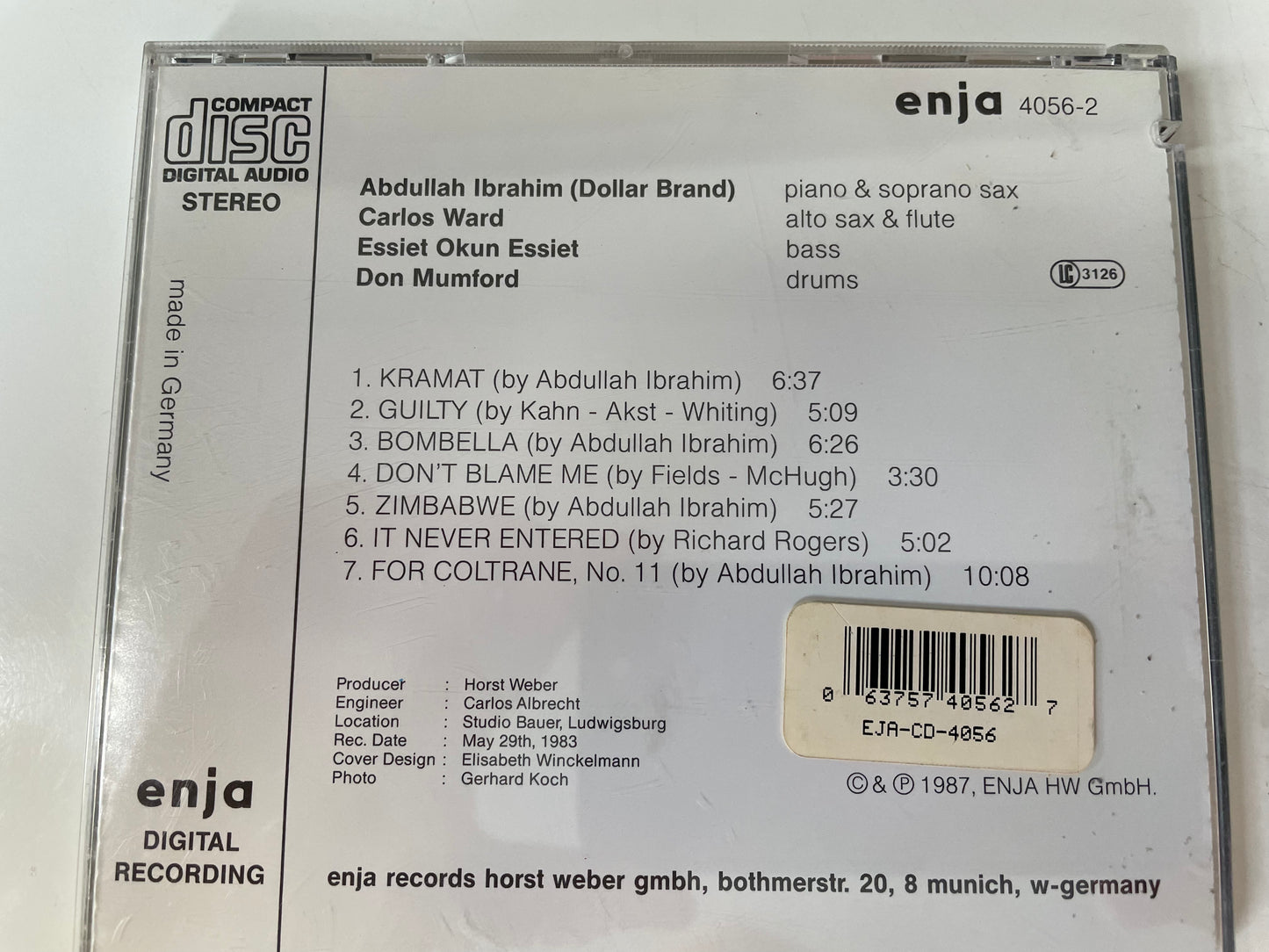 ABDULLAH IBRAHIM "DOLLAR BRAND" $9.99 +SHIPPING $5.00