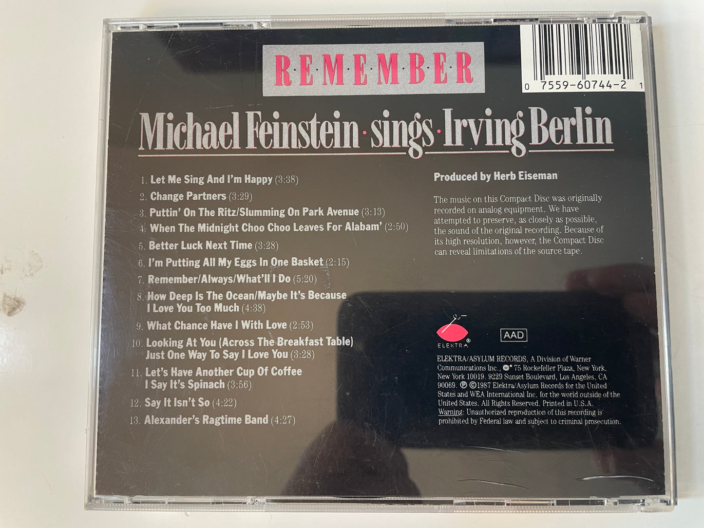 "MICHAEL FEINSTEIN SINGS IRVING BERLIN"-5.99 SHIPPING $5.00