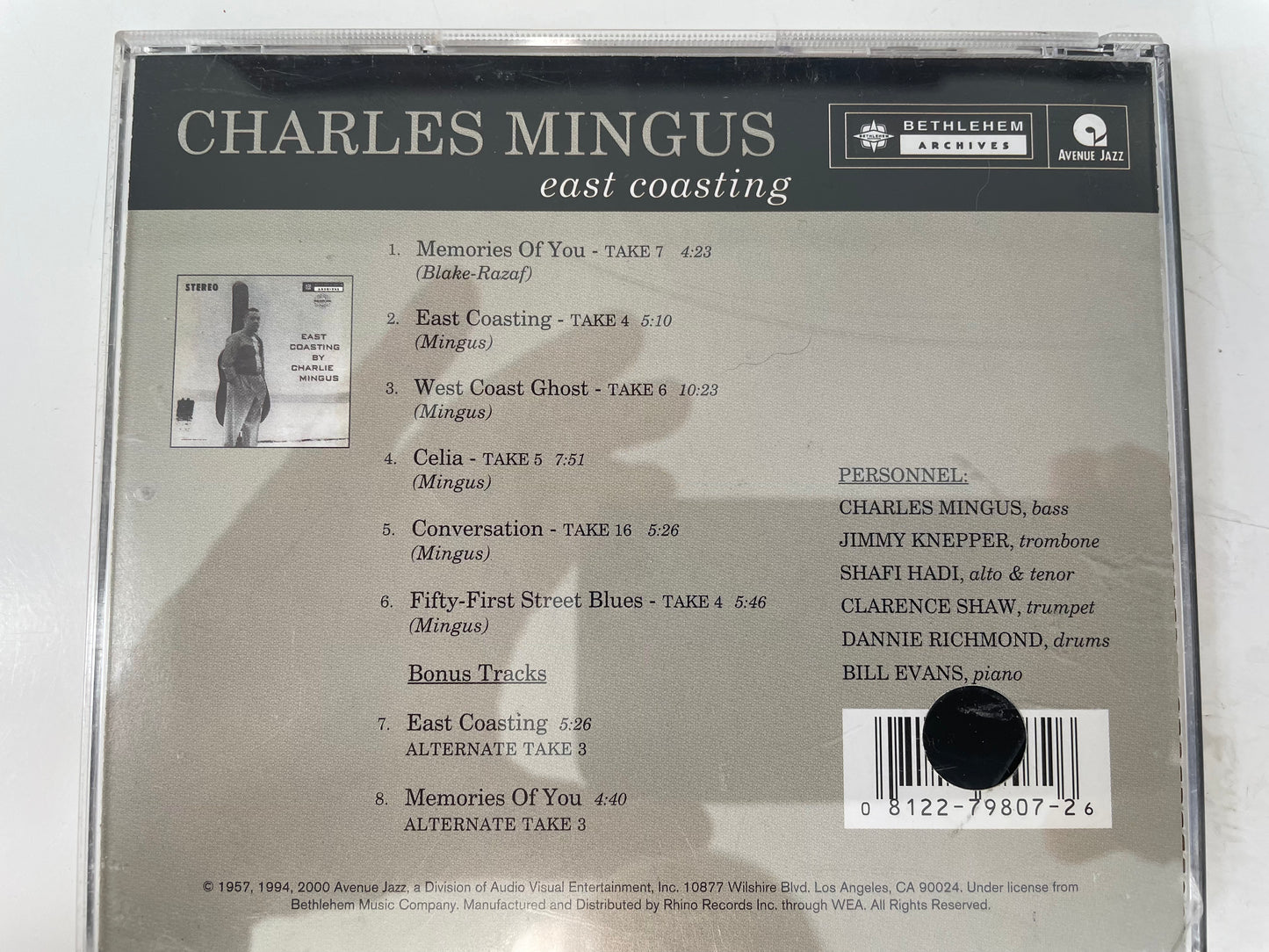 SHARLES MINGUS "EAST COASTING"-$14.99 + SHIPPING $5.00