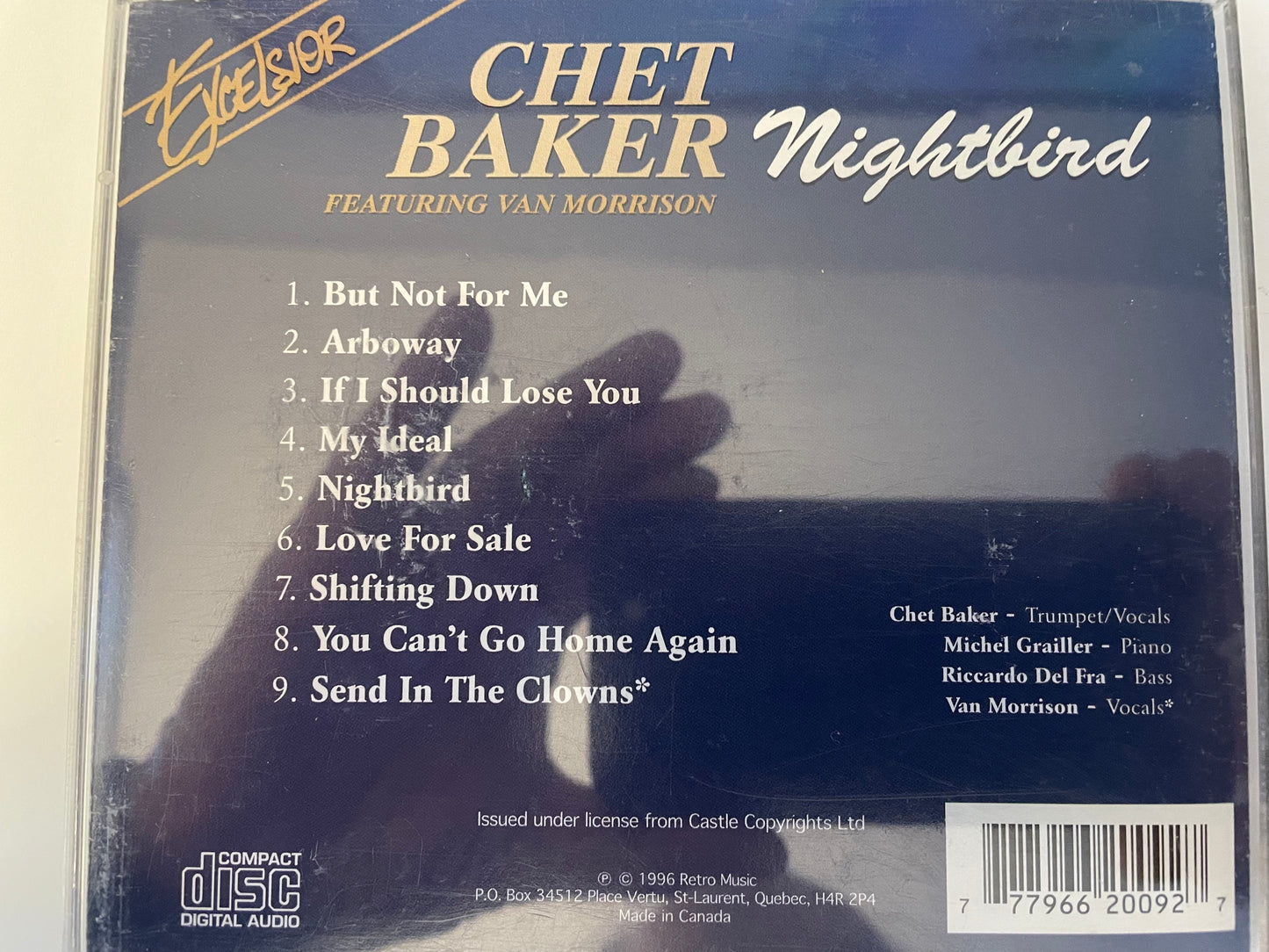 CHET BAKER "NIGHTBIRD"-$21.99 + SHIPPING $5.00