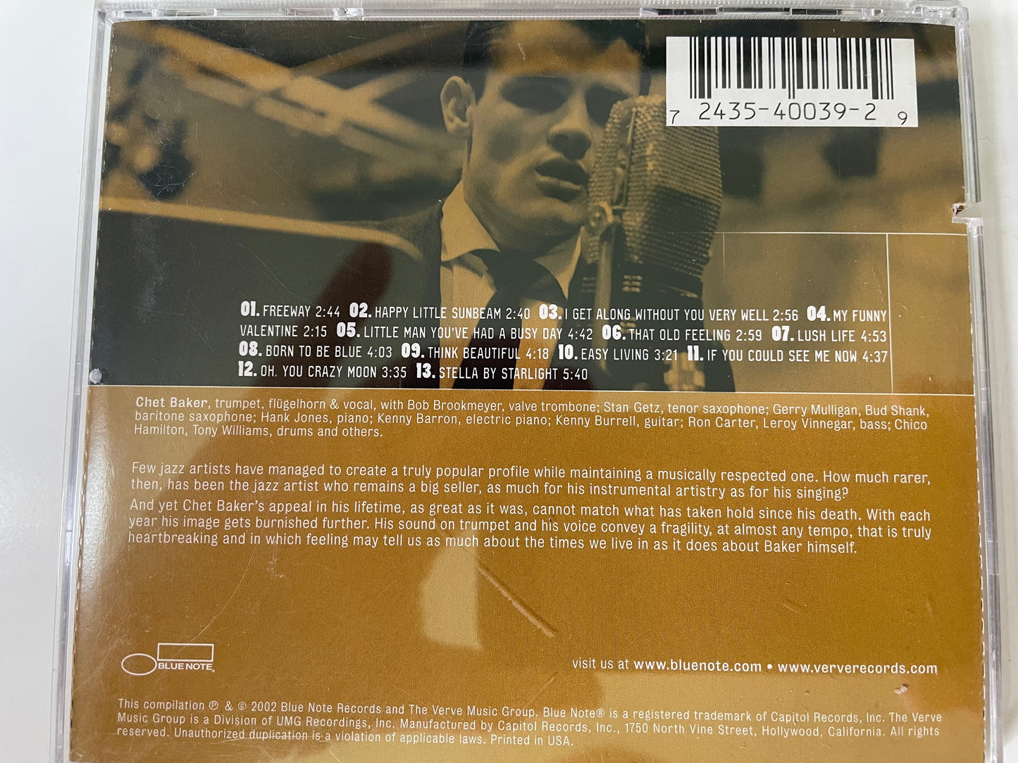 CHET BAKER-"THE DEFINITIVE"-$7.99 +SHIPPING $5.00