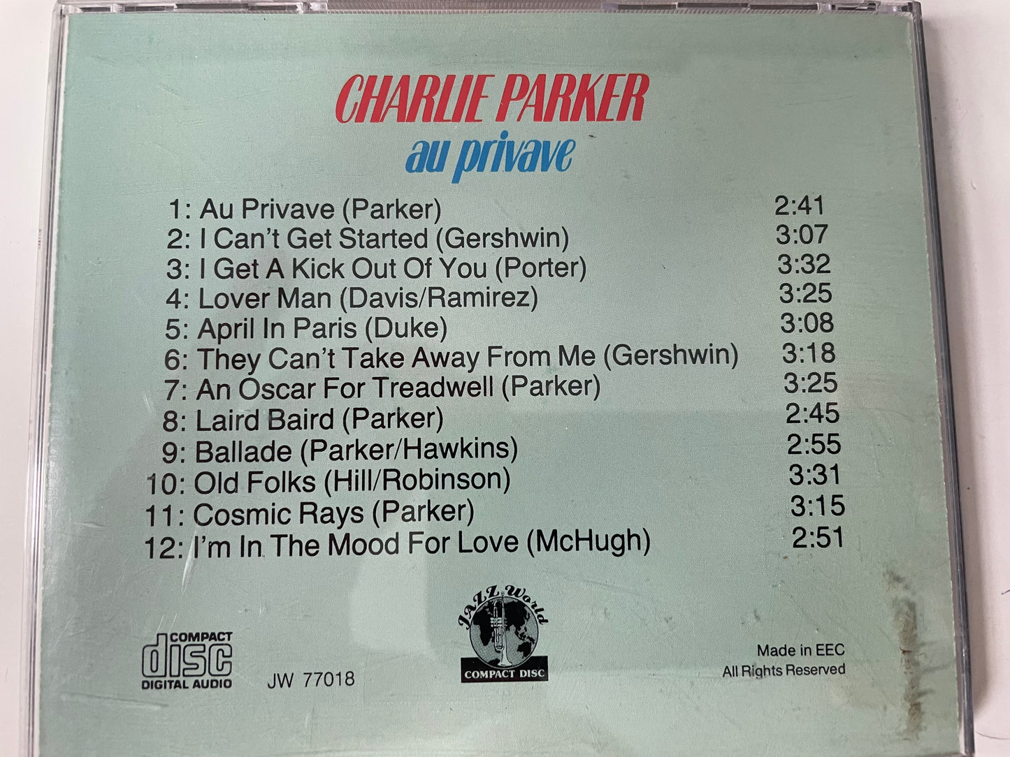 CHARLIE PARKER "AU PRIVAVE"-$14.99 +SHIPPING $5.00