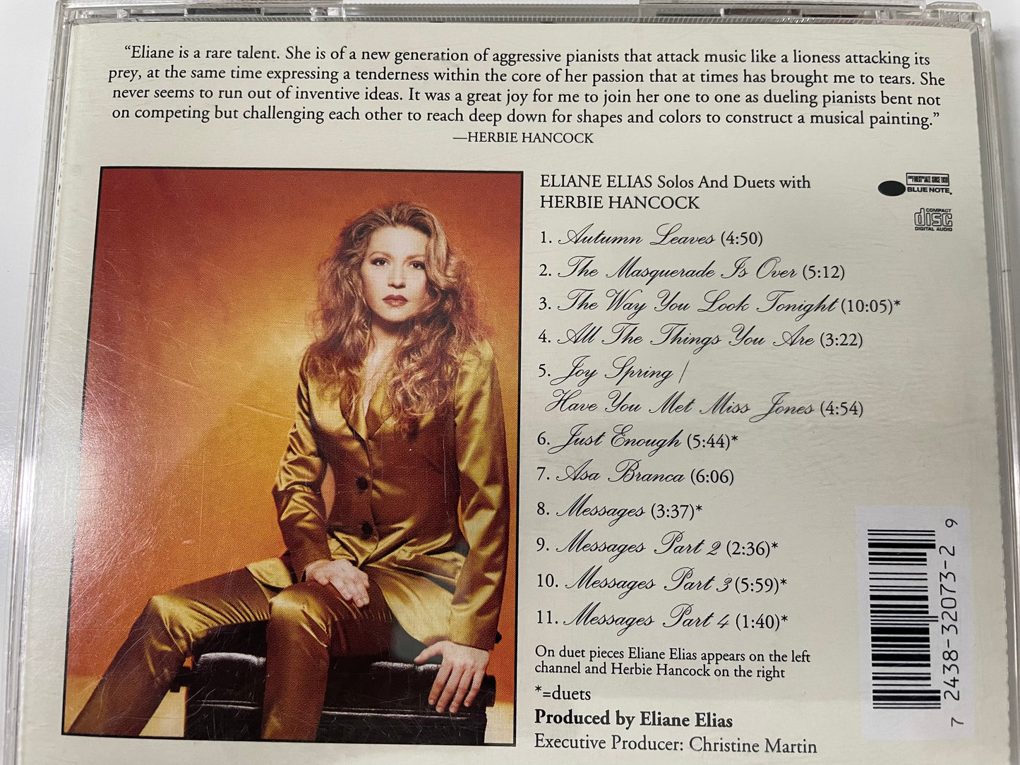 ELIANE ELIAS "SOLOS & DUETS"-$7.99 +SHIPPING $5.00