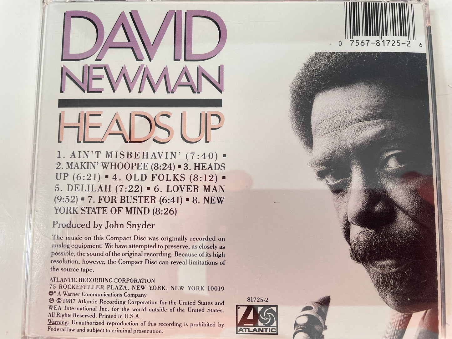 DAVID NEWMAN "HEADS UP"-$7.99