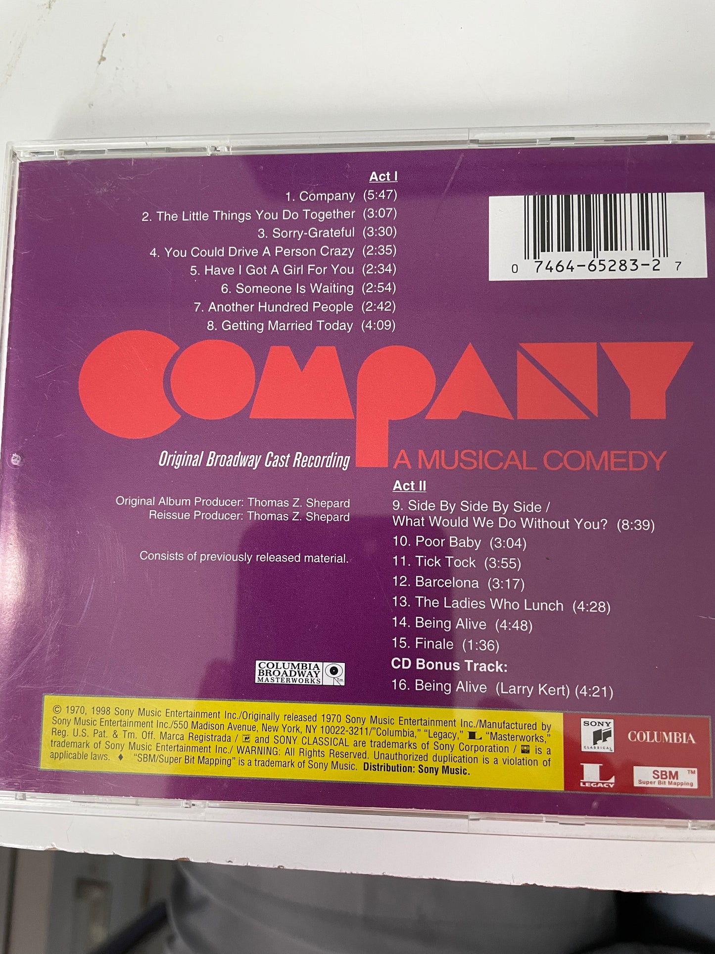 "COMPANY"-$7.99 + SHIPPING $5.00