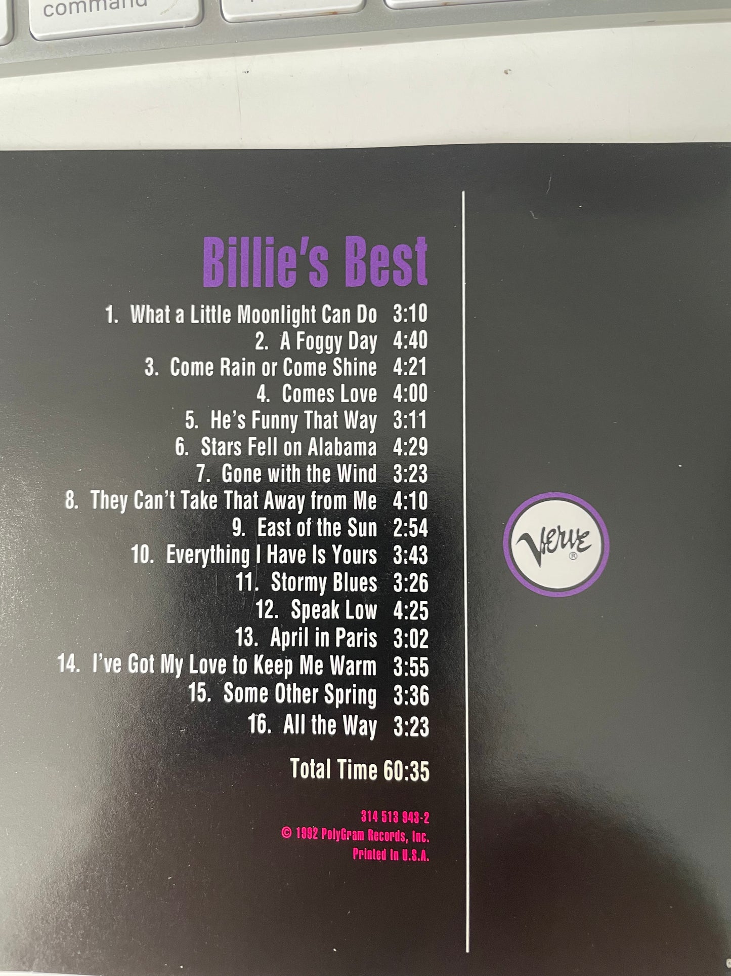 BILLIE HOLIDAY-"BILLIE'S BEST"-$9.50 + SHIPPING $5.00