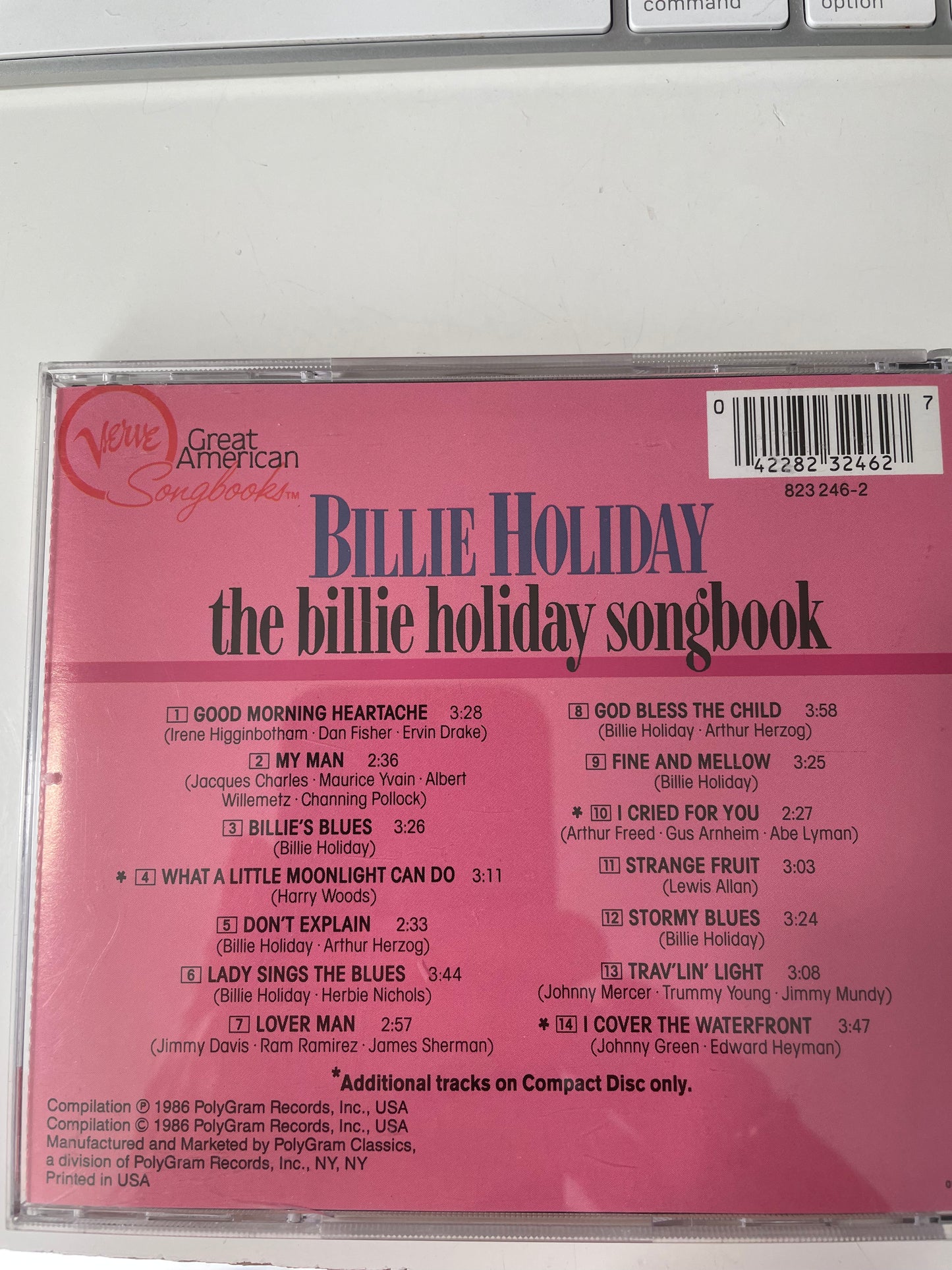 BILLIE HOLIDAY "THE BILLIE HOLIDAY SONGBOOK"-$11.99+ SHIPPING $5.00