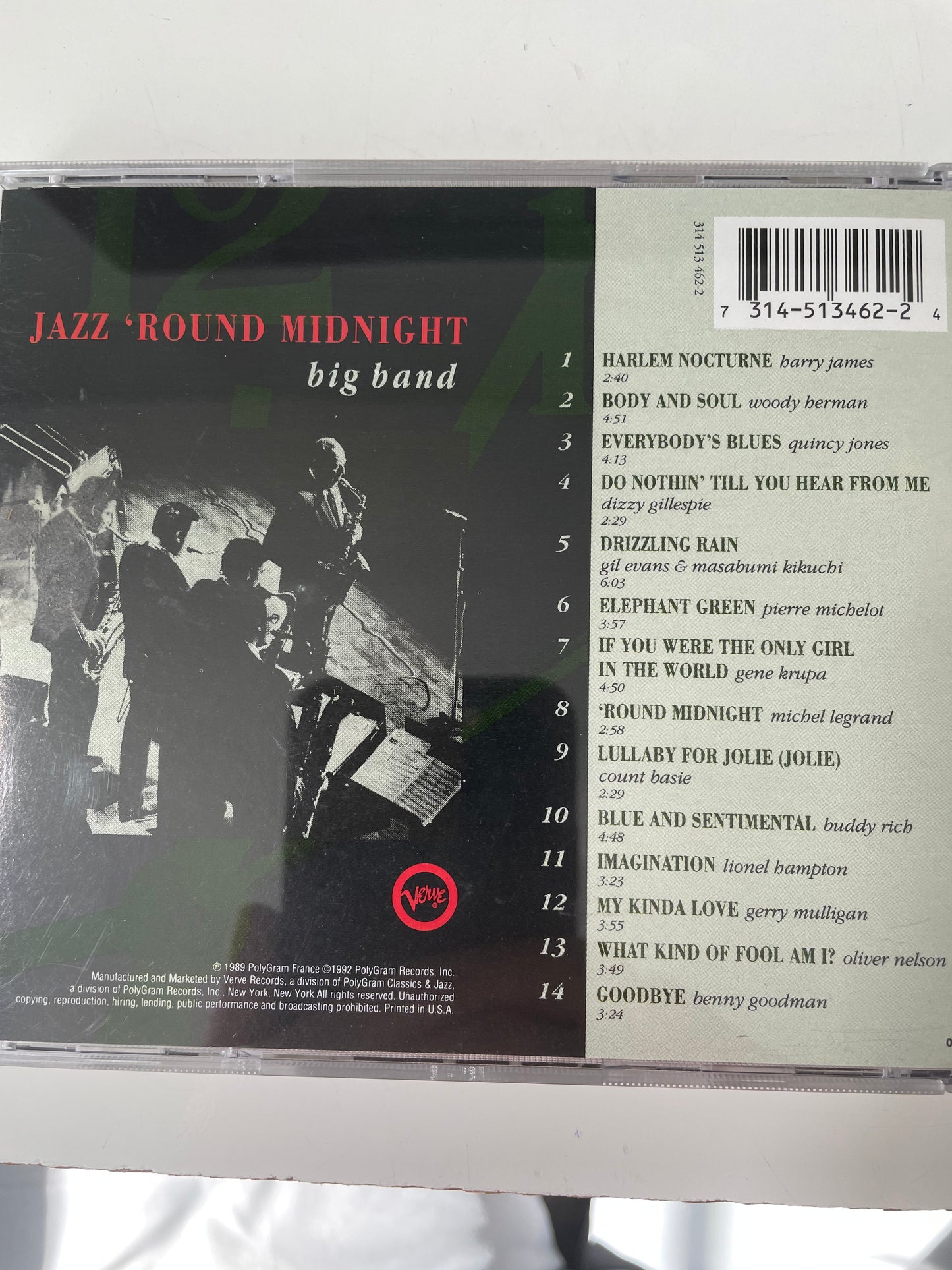 BIG BAND-"JAZZ 'ROUND MIDNIGHT"-$7.99 +SHIPPING $5.00