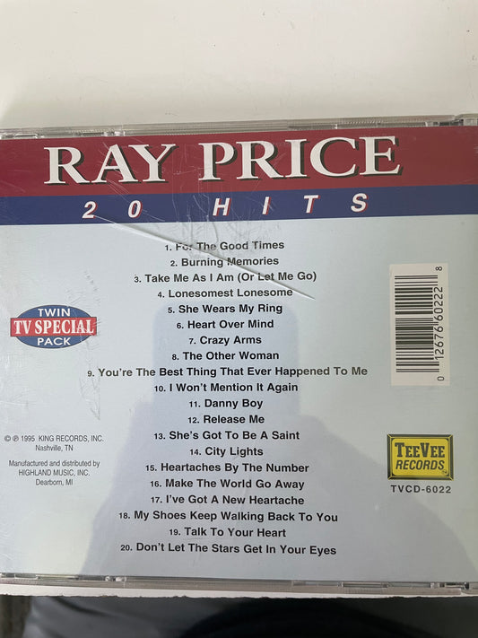 RAY PRICE-"20 HITS" $7.99 +SHIPPING $5.00