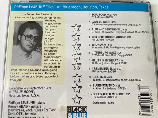 PHILIPPE LEJEUNE "LIVE AT BLUE MOON, HOUSTON, TEXAS" $34.99 + SHIPPING $5.00