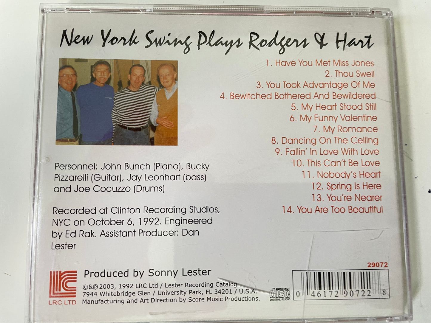 NEW YORK SWING-"PLAYS ROGERS AND HART"-$7.99 + $5.00 SHIPPING