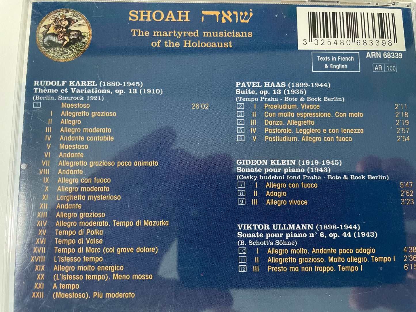 Shoah: Martyred Musicians of the Holocaust-$14.99+SHIPPING $5.00