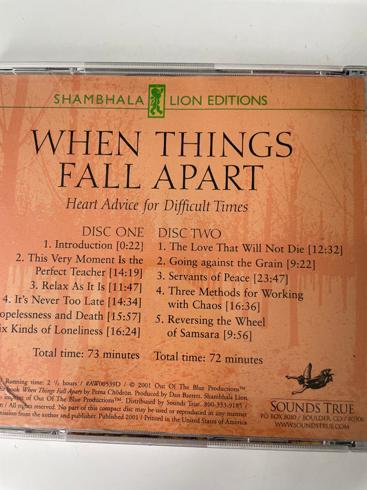 PEMA CHODRON "WHEN THINGS FALL APART"-$4.99 +SHIPPING $5.00