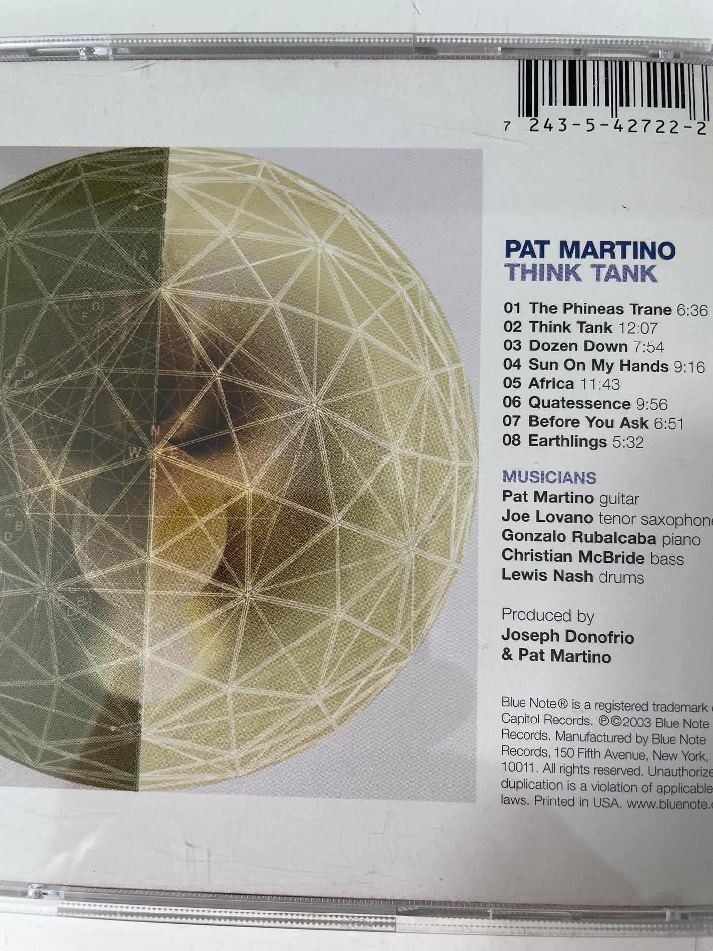 PAT MARTINO-"THINK TANK"-$7.99 +SHIPPING $5.00