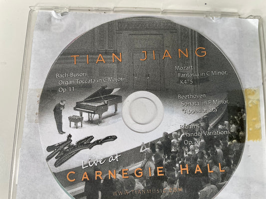 TIAN JIANG "CARNEGIE HALL" SIGNED COPY-$8.99 +SHIPPING $5.00