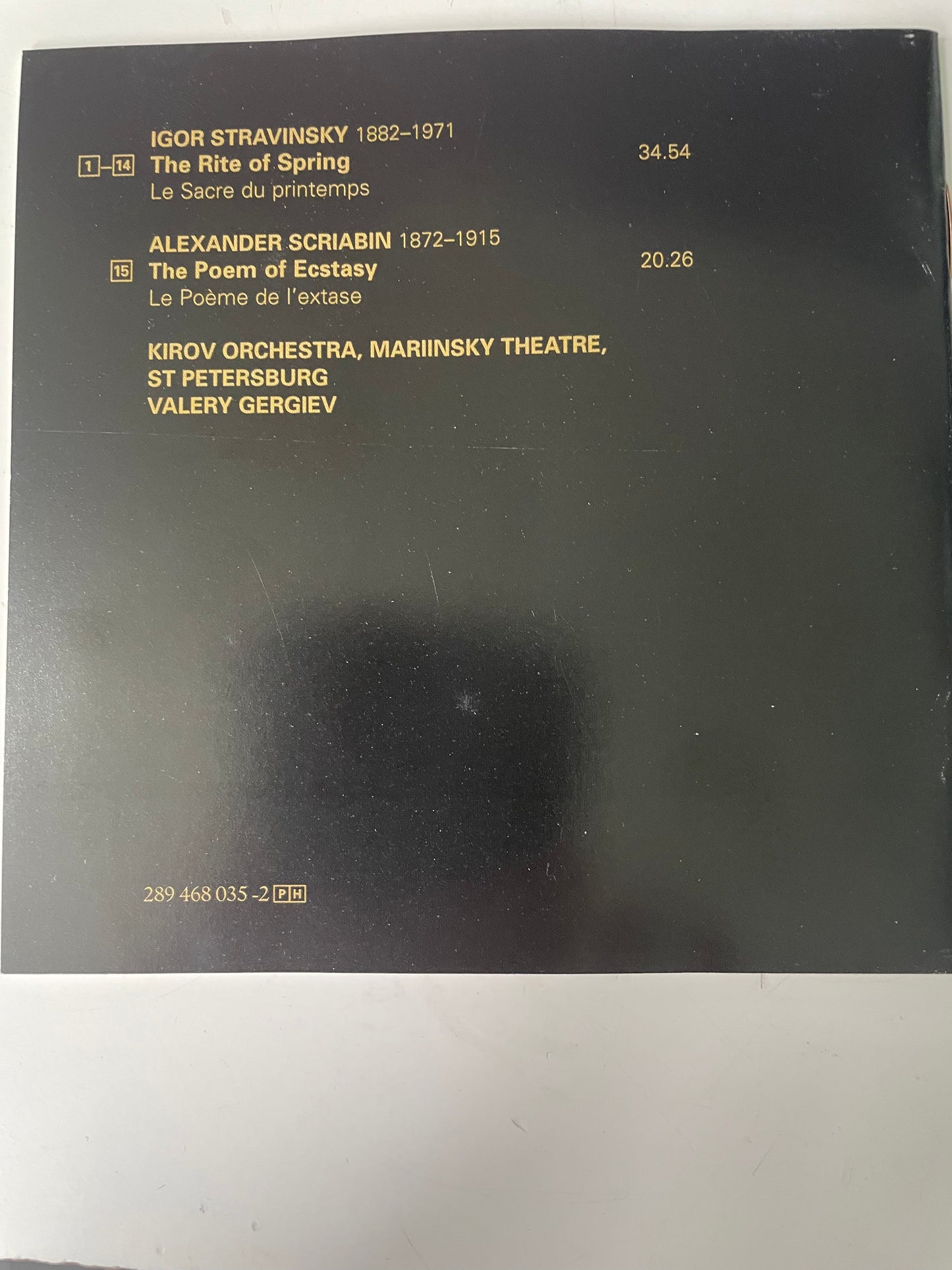 VALERY GERGIEV/STRAVINSKY "THE RITE OF SPRING"-$15.99 + SHIPPING $5.00