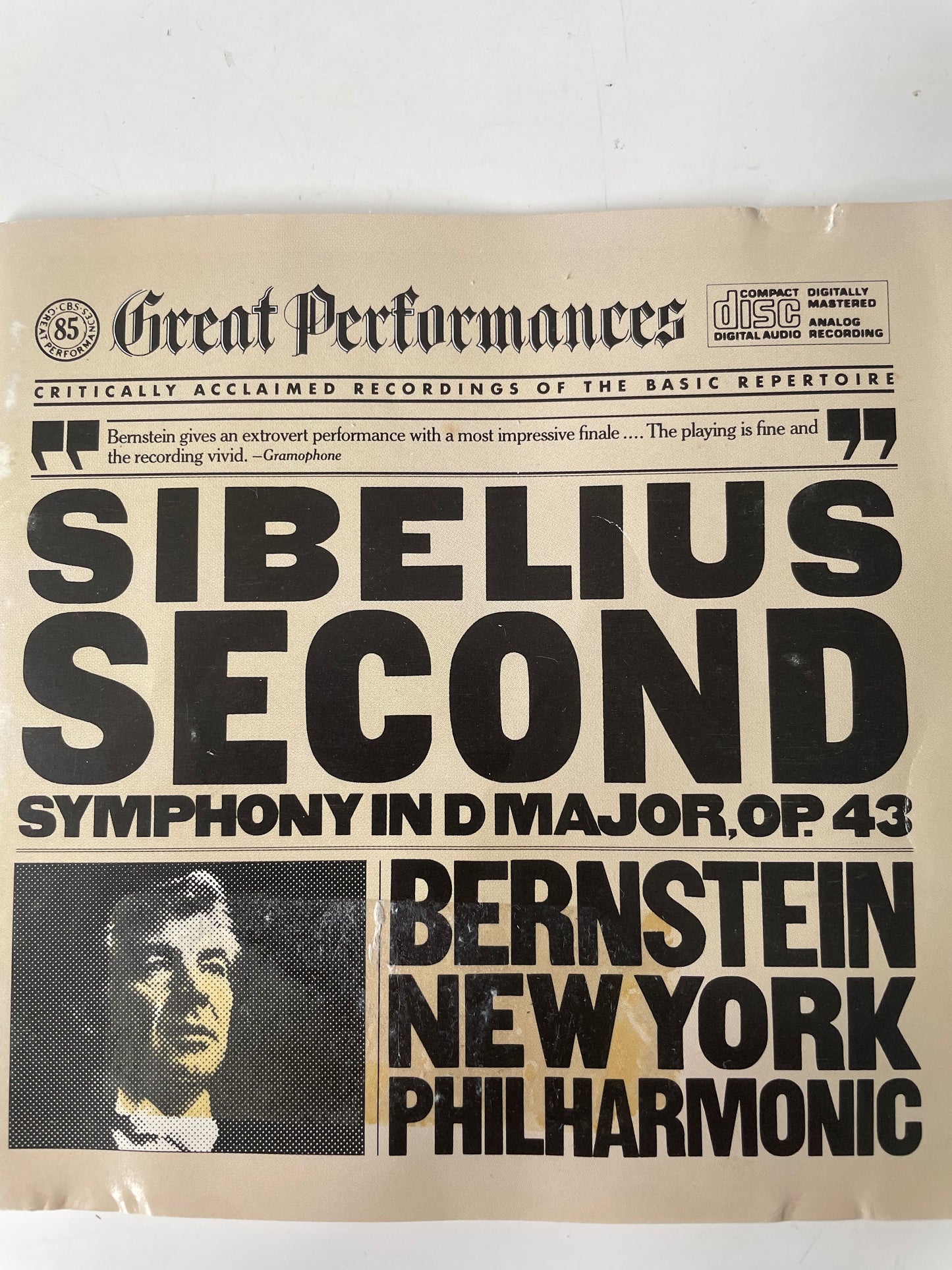 BERNSTEIN/NEW YORK PHILHARMONIC-"SIBELIUS SECOND"-$11.99 +SHIPPING $5.00