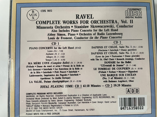 RAVEL-COMPLETE WORKS FOR ORCHESTRA VOL.2(TWO CD'S)-$11.99+SHIPPING $5.00