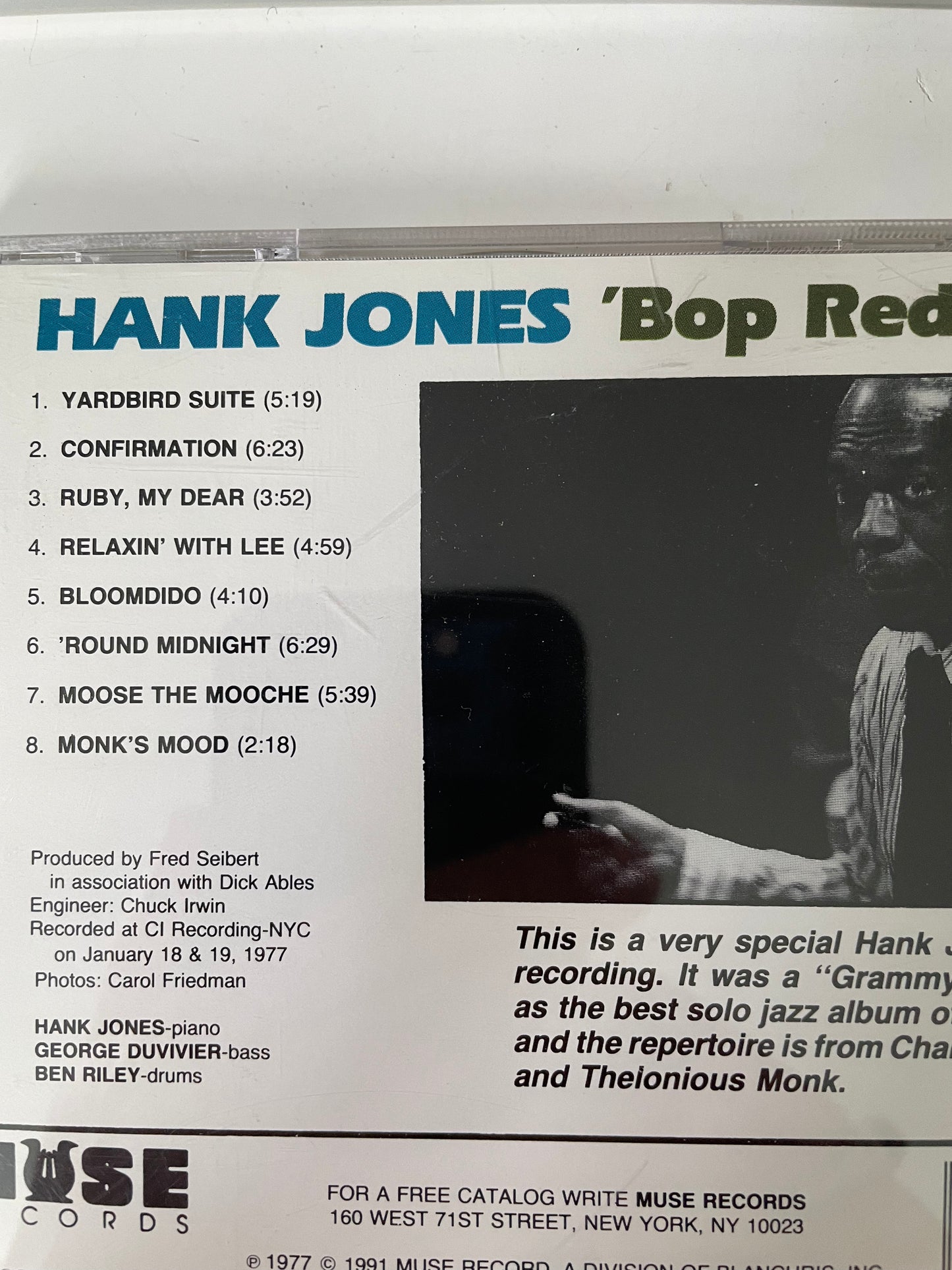 HANK JONES "BOP REDUX" $8.99 +SHIPPING $5.00