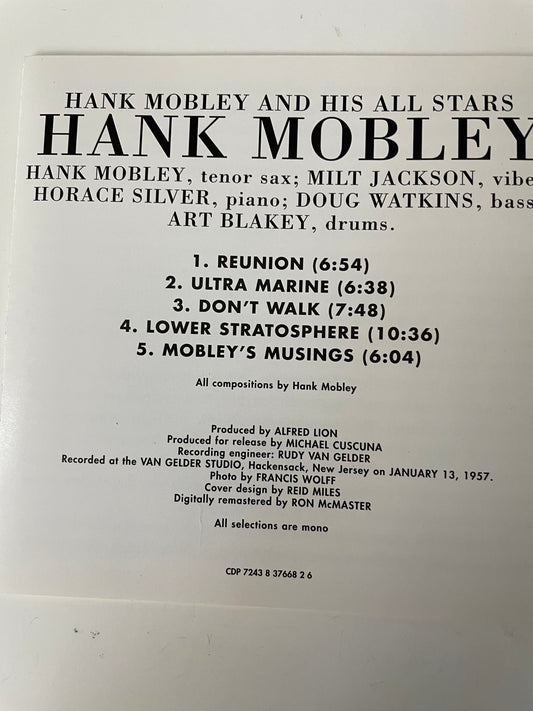 HANK MOBLEY "HANK MOBLEY"-$18.99+ SHIPPING $5.00