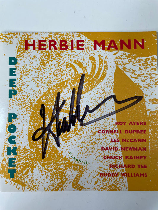 HERBIE MANN-"DEEP POCKET"(SIGNED)-$19.99 +SHIPPING $5.00