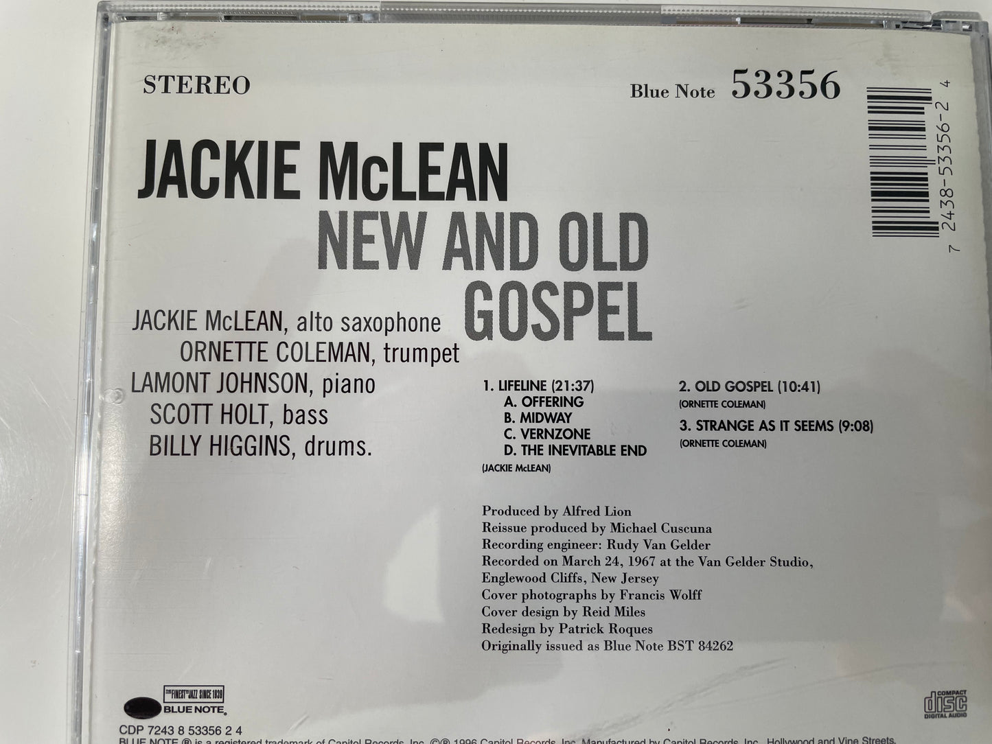 JACKIE MCLEAN "NEW AND OLD GOSPEL"-$18.99 +SHIPPING $5.00