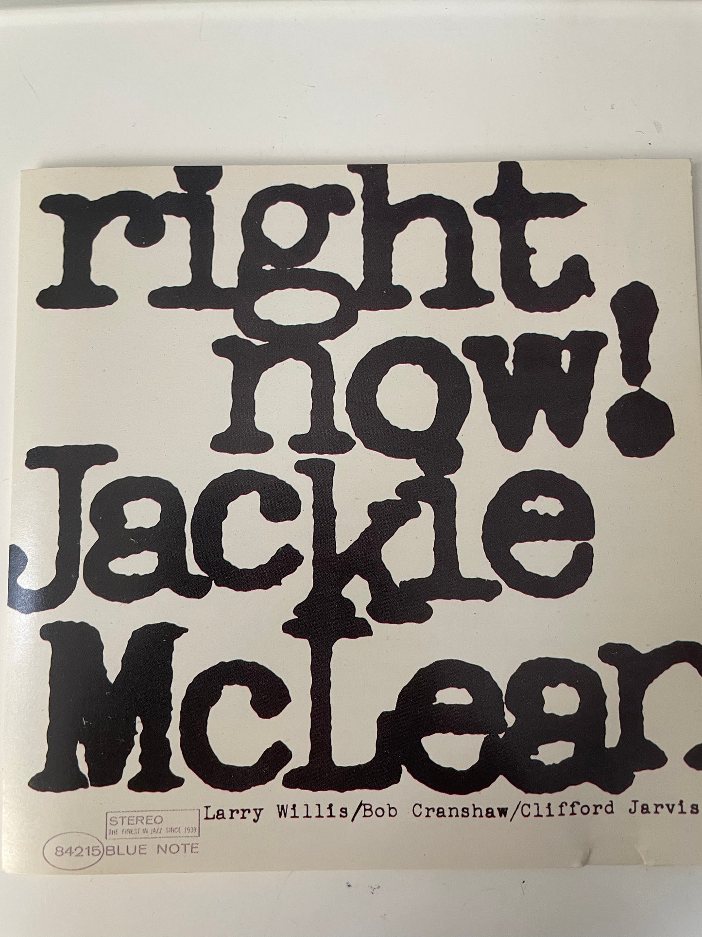 JACKIE MCLEAN "RIGHT NOW!"-$11.99 +SHIPPING $5.00