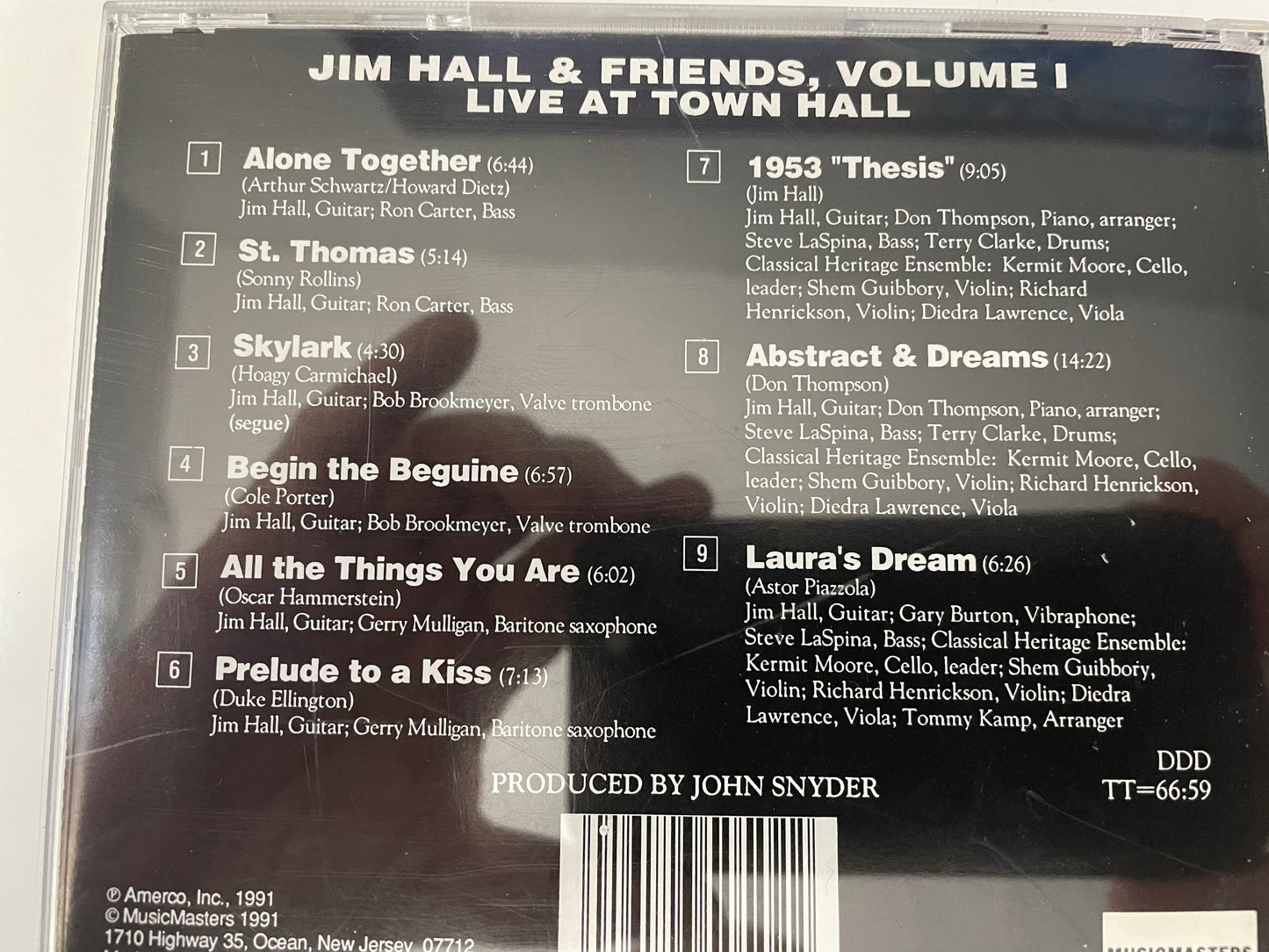 JIM HALL AND FRIENDS-"LIVE AT TOWN HALL" VOLUME 1-$9.99