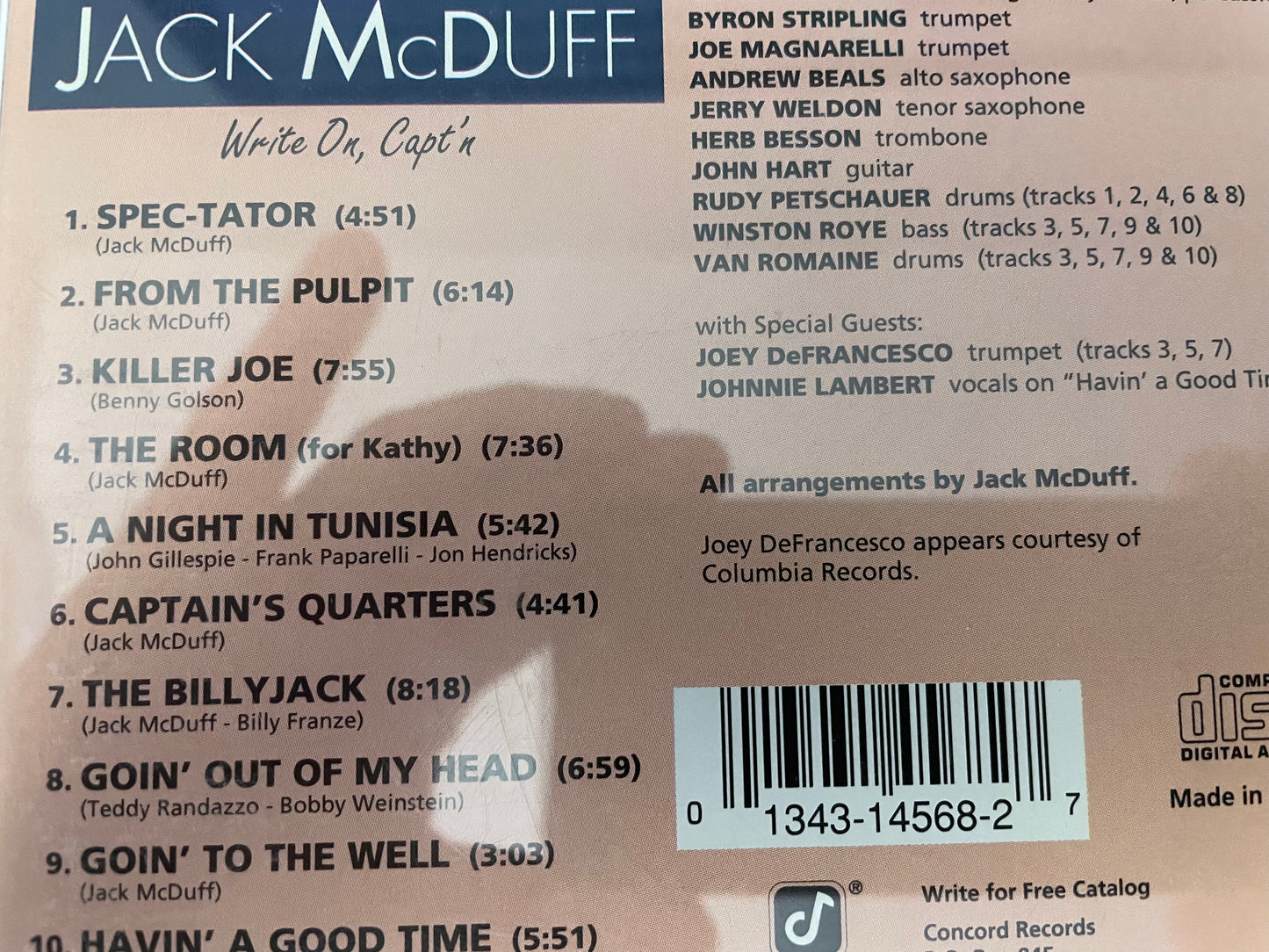 JACK MCDUFF "WRITE ON, CAPT'N"-$7.99 +SHIPPING $5.00