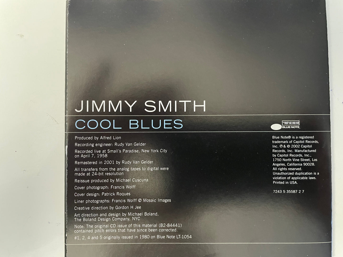 JIMMY SMITH "COOL BLUES"-$7.99 +SHIPPING $5.00