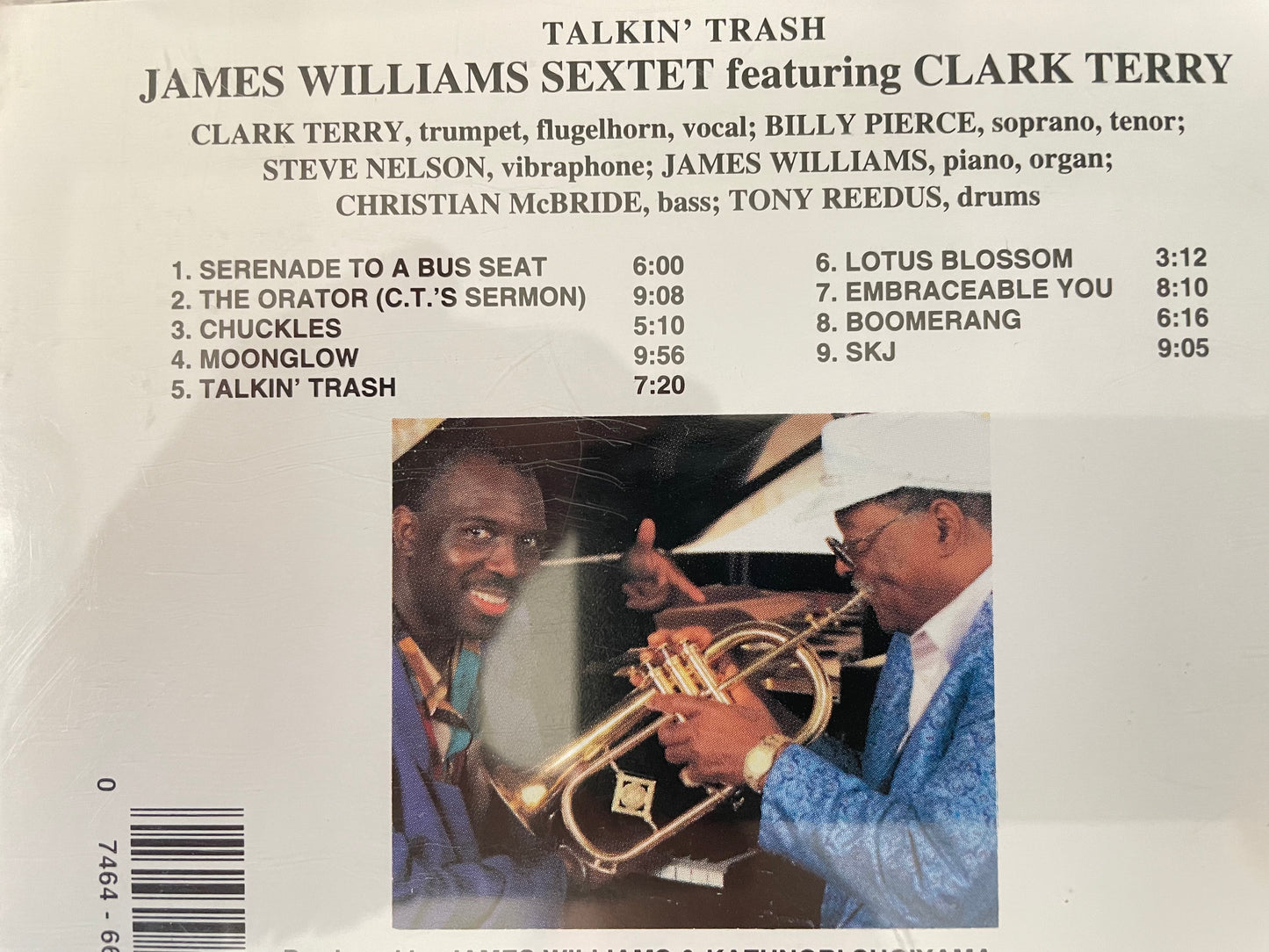 JAMES WILLIAMS SEXTET/CLARK TERRY "TALKIN' TRASH"-$6.99 +SHIPPING $5.00