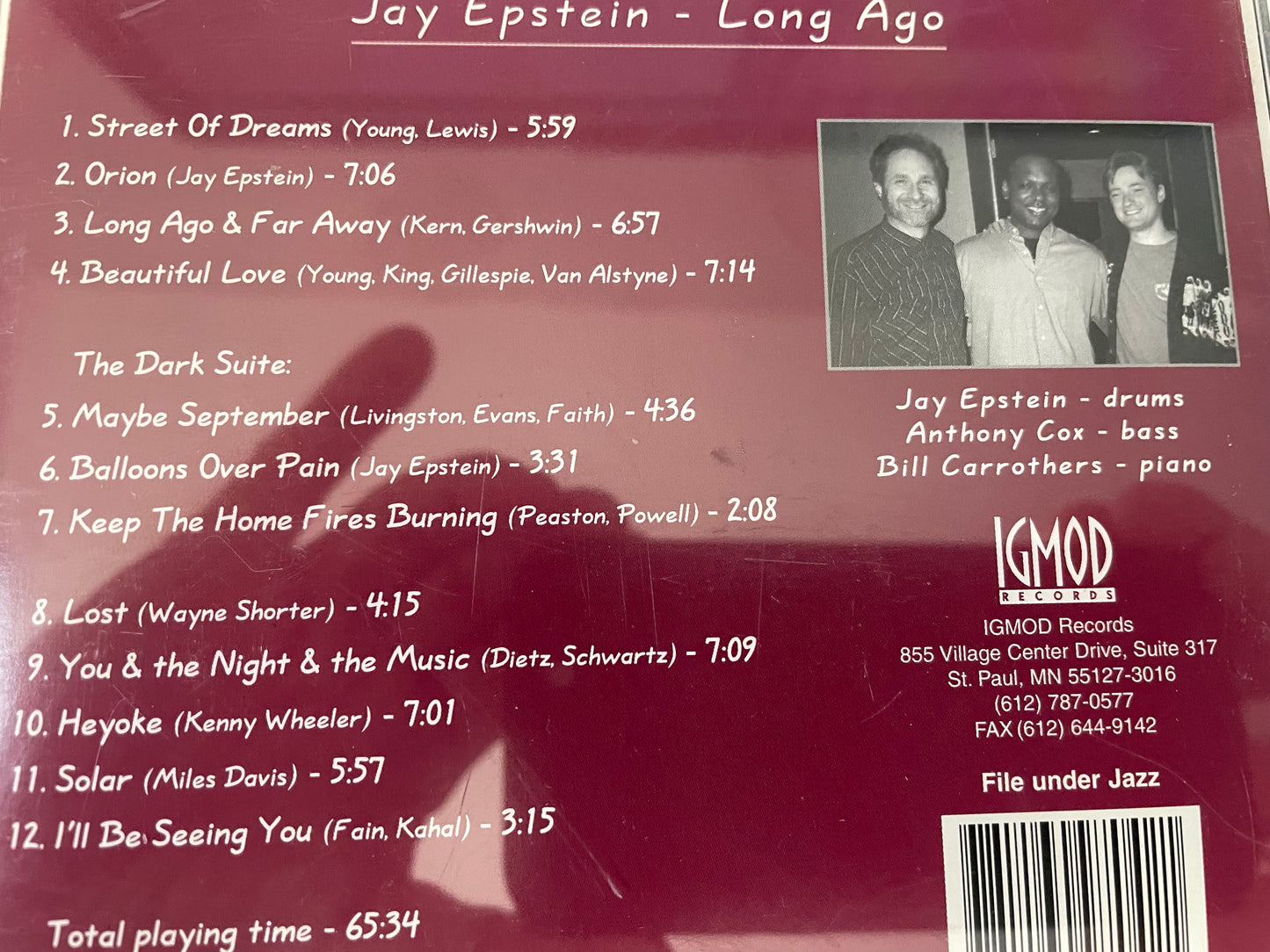 JAY EPSTEIN "LONG AGO"-$7.99 +SHIPPINFG $5.00