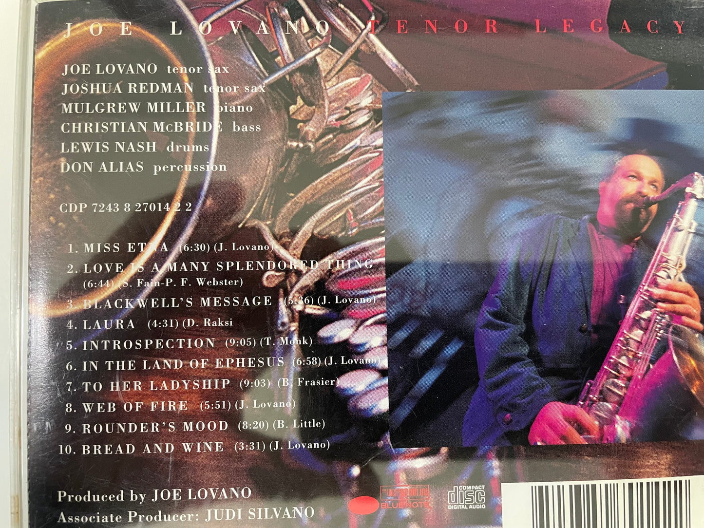 JOE LOVANO ""TENOR LEGACY-$6.99 +SHIPPING $5.00